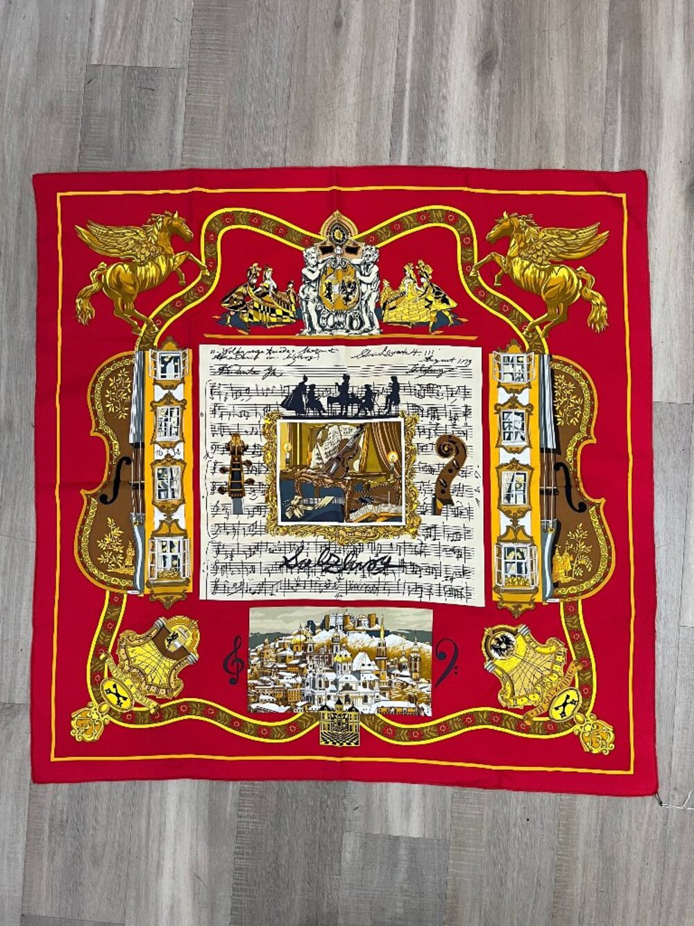 1996 Hermes Salzburg Silk Scarf by Loic Dubigeon